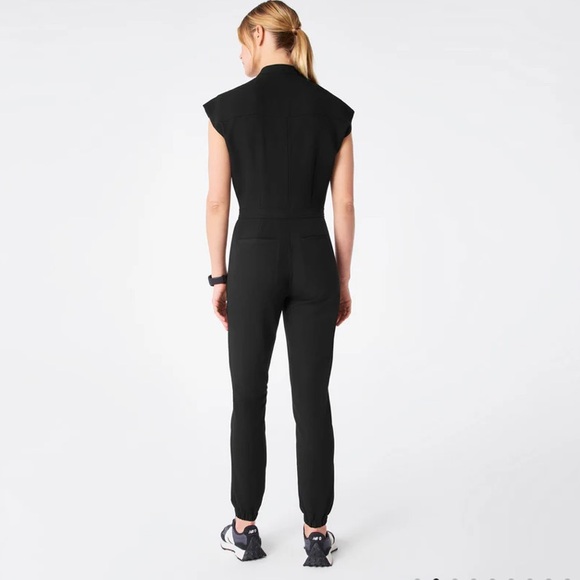 Figs Rafaela Cargo ScrubJumpsuit™ Women's Black Jumpsuit - Picture 2 of 15